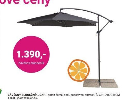 ZÁVĚSNÝ SLUNEČNÍK „GAP“