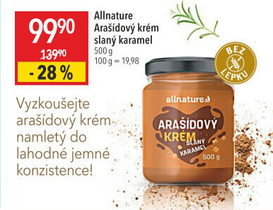 Arašídový krém Allnature