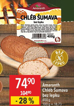 Chléb bez lepku Šumava Amaranth