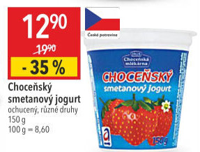 Jogurt smetanový ochucený Choceňský