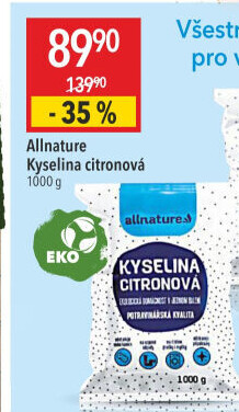 Kyselina citronová Allnature