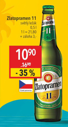 Pivo světlý ležák 11° Zlatopramen