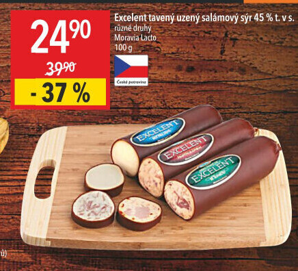 Sýr tavený uzený Excelent 45% Moravia