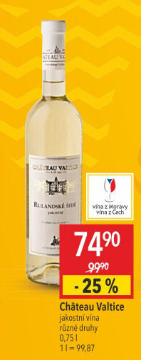 Víno Rulandské šedé Chateau Valtice
