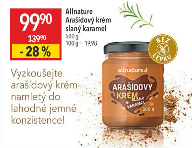 Arašídový krém Allnature