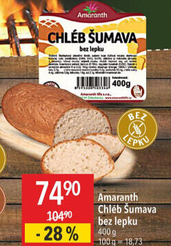 Chléb bez lepku Šumava Amaranth