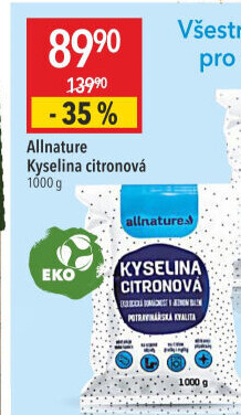 Kyselina citronová Allnature
