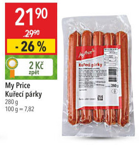Párky kuřecí My Price