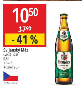 Pivo světlý ležák 11° Svijanský Máz Svijany