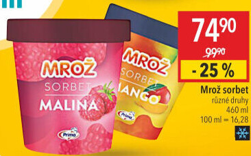 Sorbet v kelímku Mrož Prima