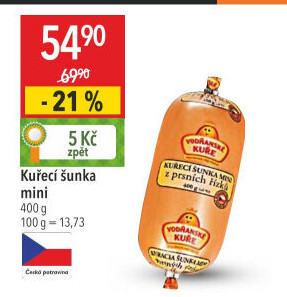 Šunka kuřecí prsní Mini Vodňanské kuře