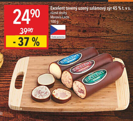 Sýr tavený uzený Excelent 45% Moravia