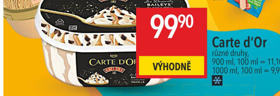Zmrzlina ve vaničce Carte D'
