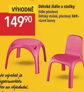 Dětská plastová židle