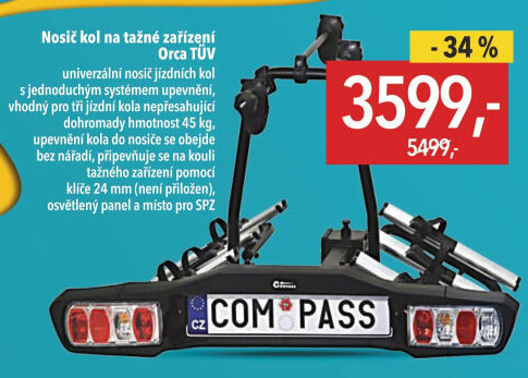 Nosič kol na tažné zařízení Orca Compass