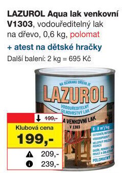 Lak na dřevo silnovrstvý Lazurol Aqua