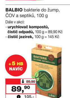 Přípravek Bakterie do žump a septiků BALbio