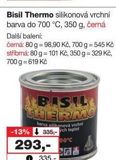 Silikonová vrchní barva Thermo Bisil