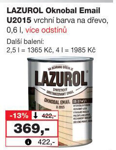Syntetický email na dřevo Oknobal Lazurol