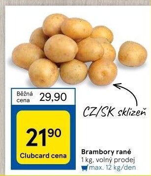 Brambory konzumní rané