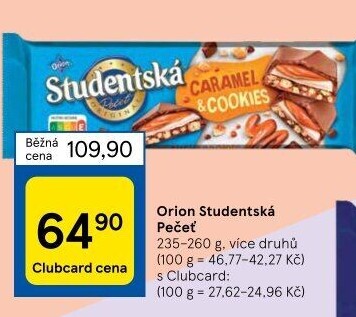 Čokoláda Studentská pečeť Orion