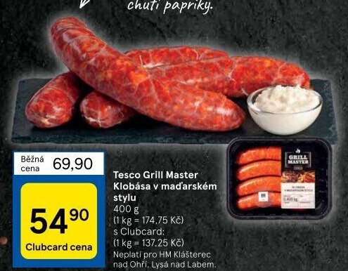 Klobásy maďarské Grill Master Tesco