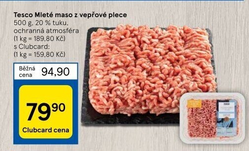 Maso mleté vepřové z plece Tesco