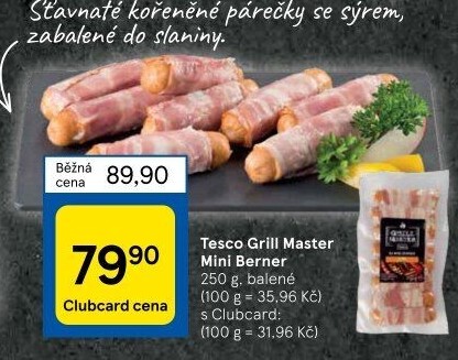 Miniberner se slaninou Grill Master Tesco