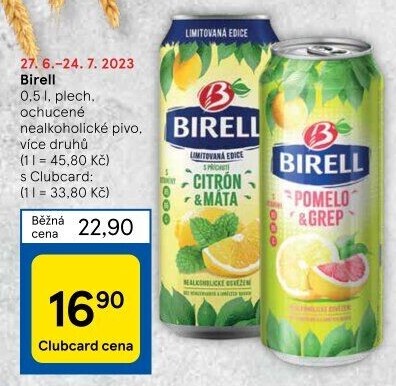Nealkoholické pivo ochucené Birell