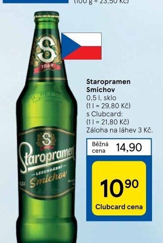 Pivo světlé výčepní 10° Smíchov Staropramen