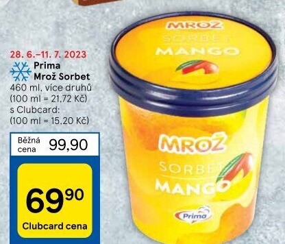 Sorbet v kelímku Mrož Prima