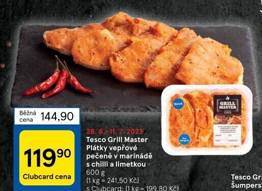 Vepřová pečeně marinovaná Grill Master Tesco