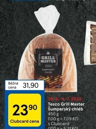 Chléb Šumperský Grill Master Tesco