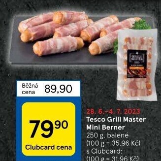 Miniberner se slaninou Grill Master Tesco