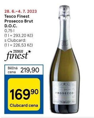 Prosecco brut DOC Tesco finest