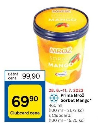 Sorbet v kelímku Mrož Prima