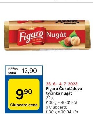 Tyčinka čokoládová Nugát Figaro