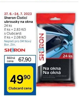 Ubrousky vlhčené na autosklo Sheron
