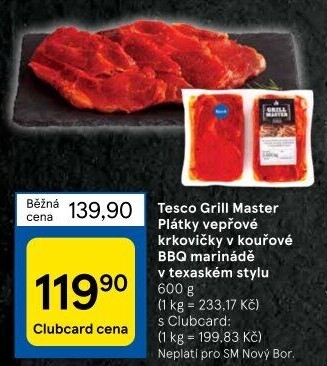 Vepřová krkovice marinovaná Grill Master Tesco