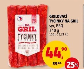 Grilovací tyčinky se sýrem Na gril Penny