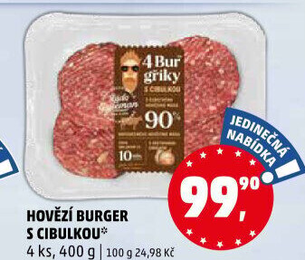 Hovězí burger s cibulkou Láďa Grileman Kostelecké uzeniny