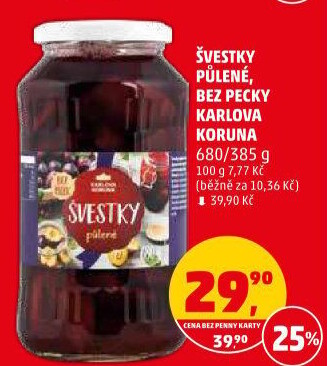 Kompot švestky Karlova Koruna