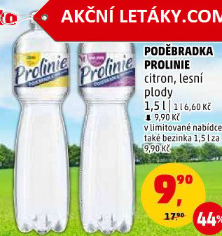 Ochucená voda Poděbradka Prolinie