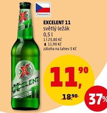 Pivo světlý ležák 11° Excelent