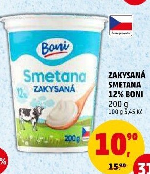 Smetana zakysaná Boni 12%