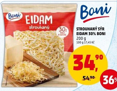Sýr Eidam 30% strouhaný Boni