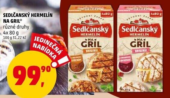 Sýr Hermelín na gril Sedlčanský
