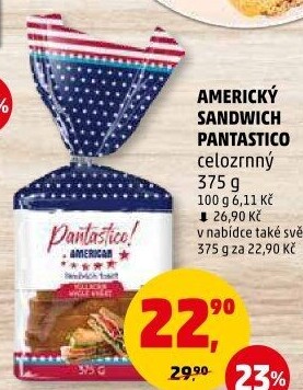 Toustový chléb celozrnný American Sandwich Pantastico!