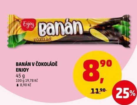 Tyčinka Banány v čokoládě Enjoy