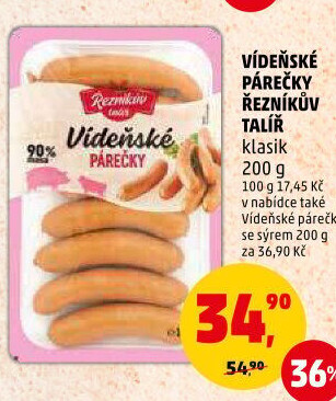 Vídeňské párečky Řezníkův talíř